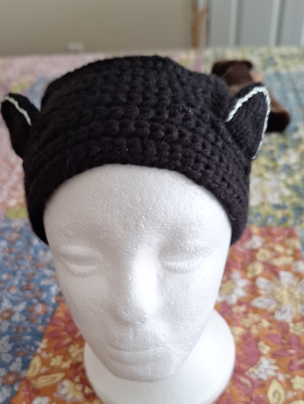 Karl Lagerfeld Womens Black Knit Cat Ear Headband